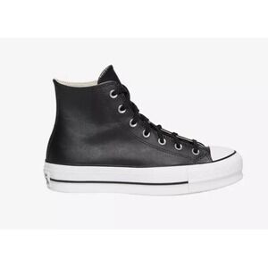 Converse All Star Platform Hi LEATHER Black White 561675C US Women Size 7.5
